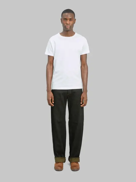 ONI Denim 222-BKOL 12.5oz "Black x Olive" Wide Straight Jeans