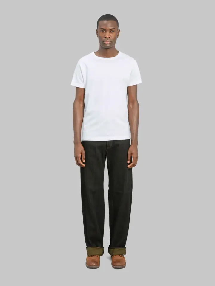 ONI Denim 222-BKOL 12.5oz "Black x Olive" Wide Straight Jeans