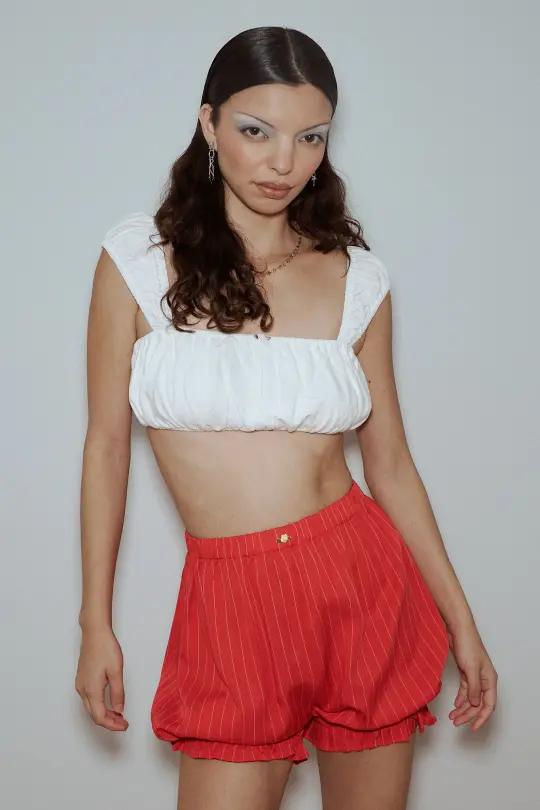 Tencel Stripe Bloomers Red
