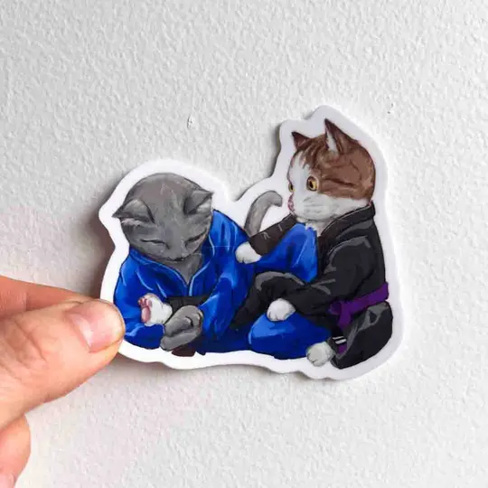 Catjitsu Technique 009 - Heel Hook Sticker, 3"