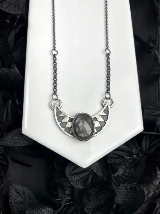 Sapphire Illusion Moon Necklace