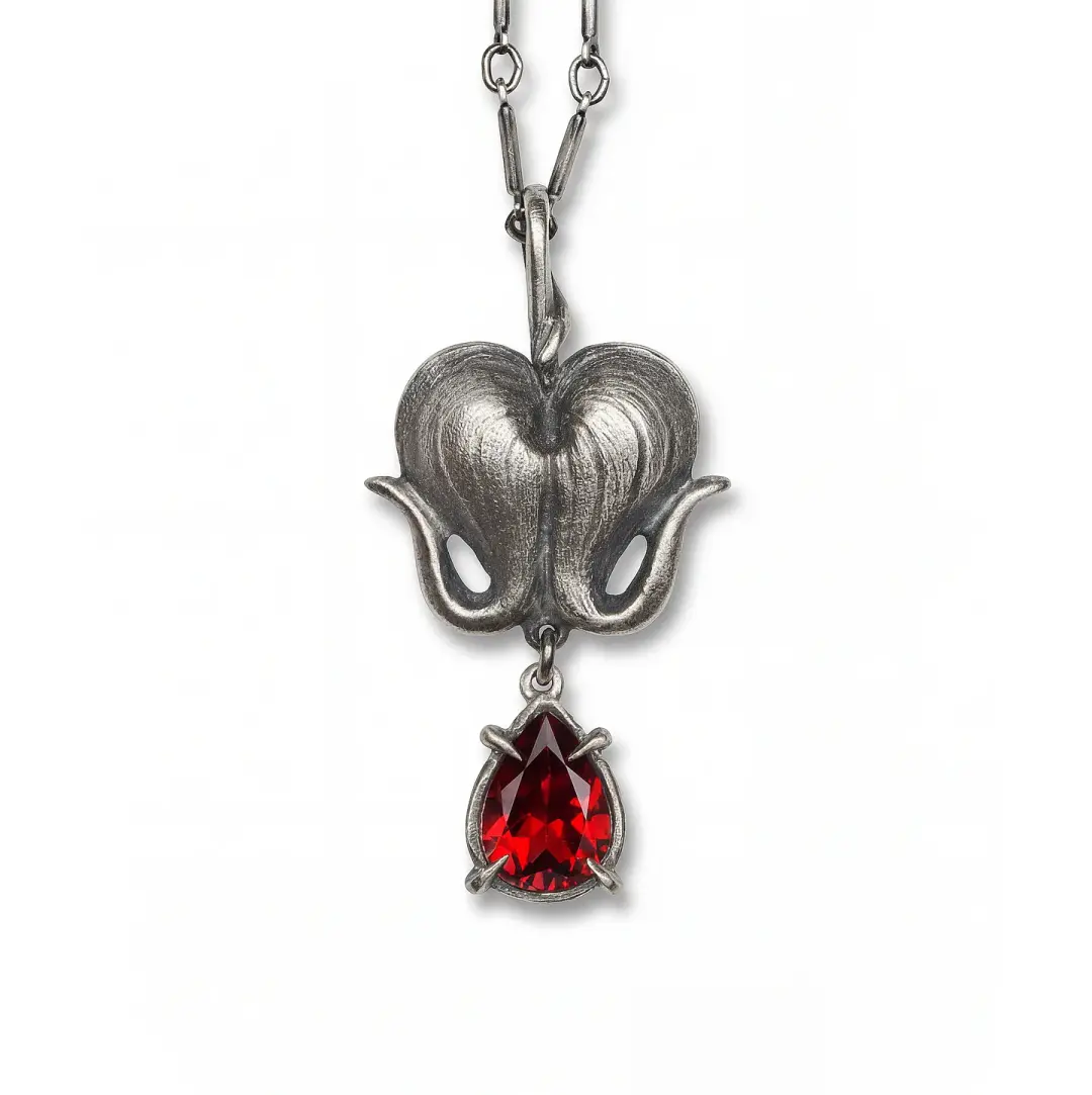 Bleeding Heart. Garnet Necklace. *Limited*