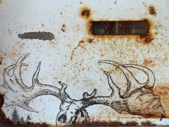 Megaloceros on Reclaimed Metal