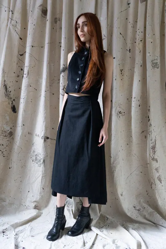 Soren Linen Skirt - Black