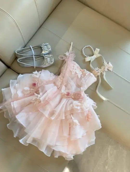 Dreamy Blush Pink Homecoming Dress , Spaghetti Straps Frilled Corset Princess Short Prom Dress RS1590