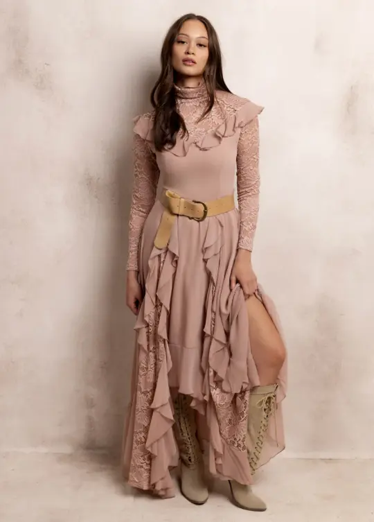 Sveta Maxi Dress in Nude Pink