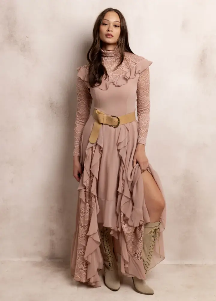 Sveta Maxi Dress in Nude Pink