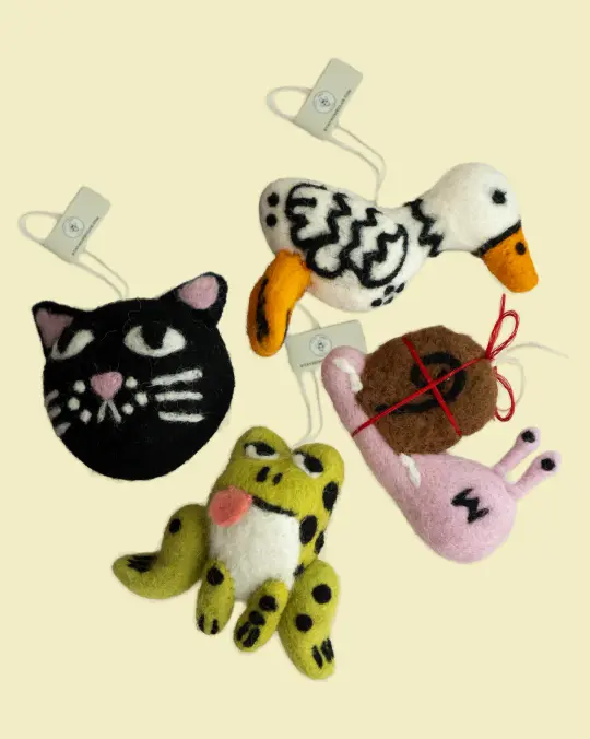 Set of 4 Felted Ornaments