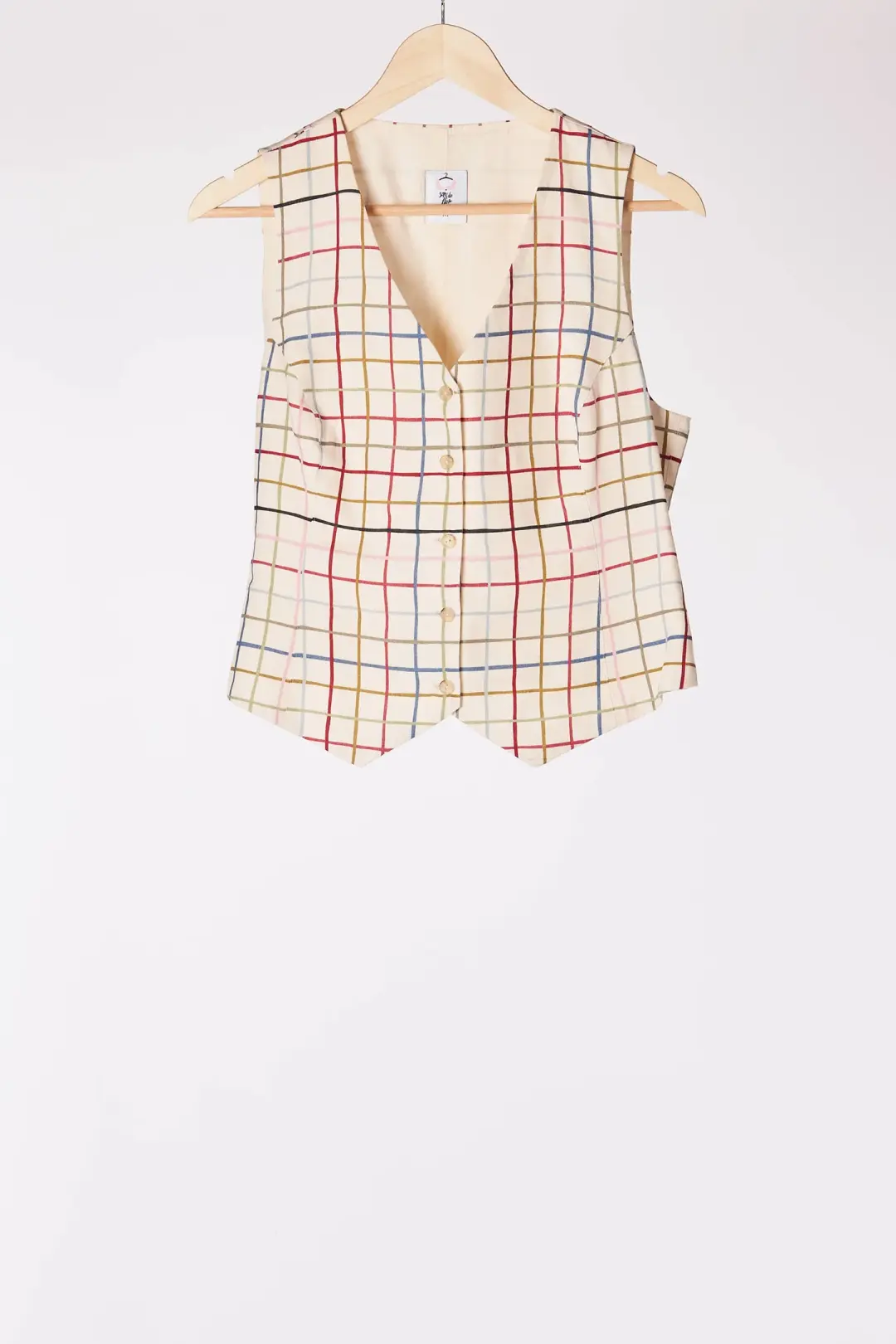 Petal Check Classic Vest, Sleeveless