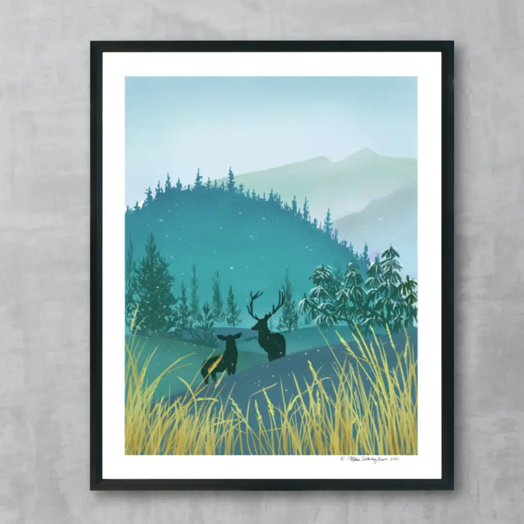 Winter Deer Fine Art Print, Wholesale