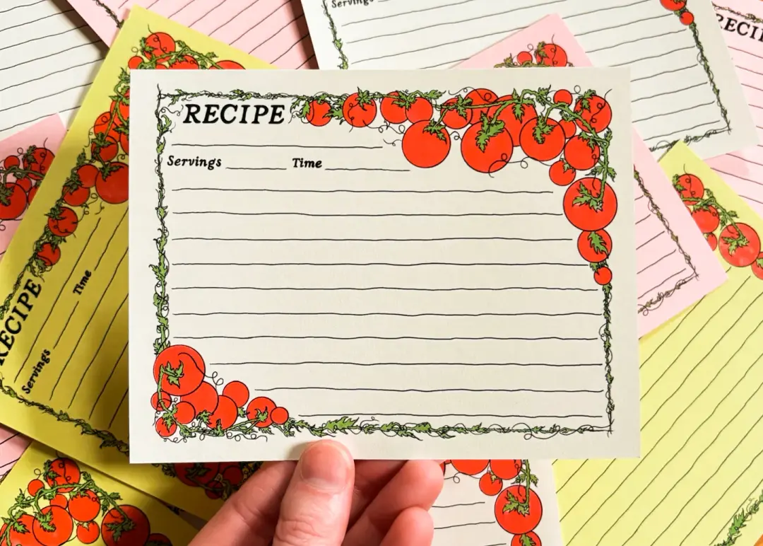 Retro Tomato Recipe Card