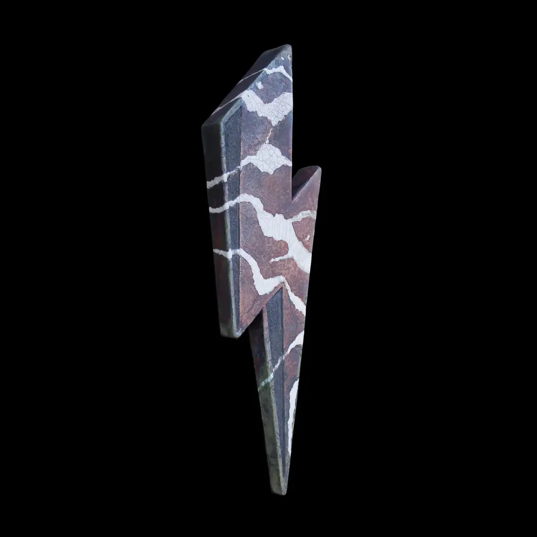 *SALE* 'Ashes To Ashes' Raku Lightning Bolt
