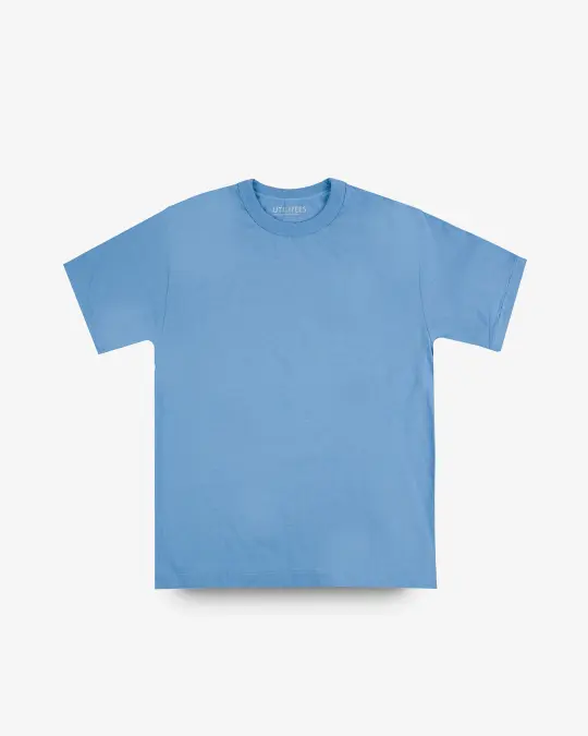UTILITEES - 5.5oz Loopwheel Crew Neck T-Shirt - Light Blue