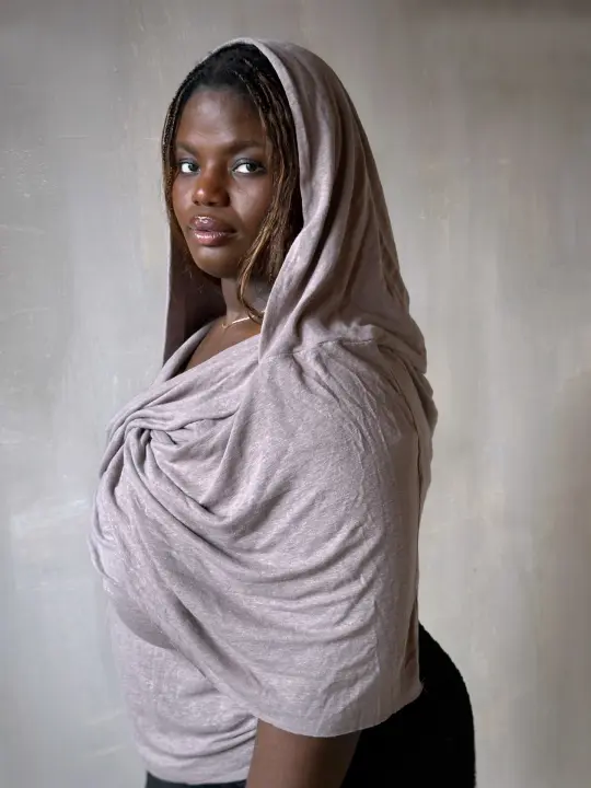 Spring '26: Mythic Cowl in "Moon Dust" Linen Jersey (In Stock)