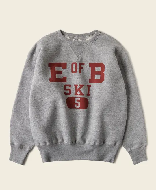 1940s Heavyweight SKI V-Inset Sweater - Gray