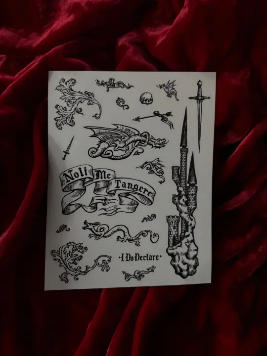 Daggers and dragons sticker sheet