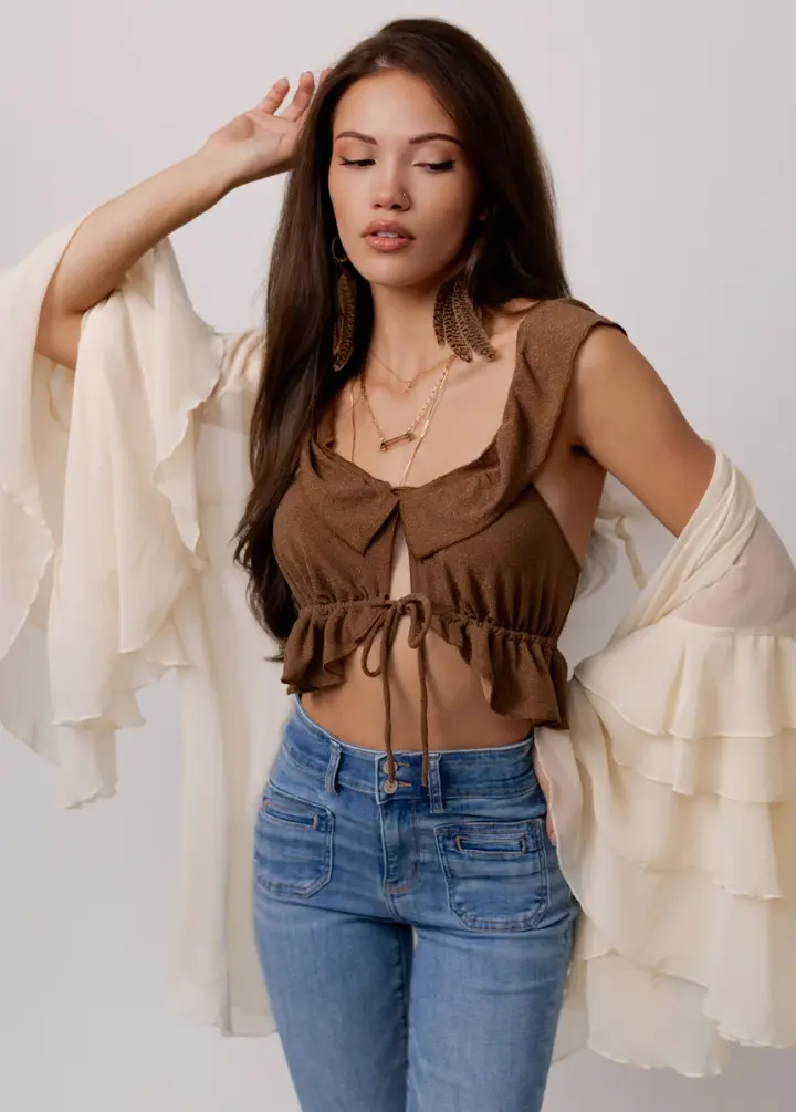 Teeny Top in Sepia Metallic
