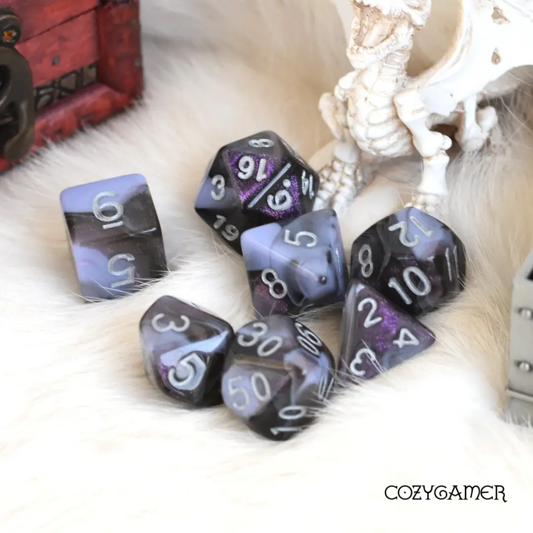 Necro Dancer Dice Set. Glitter TTRPG Dice