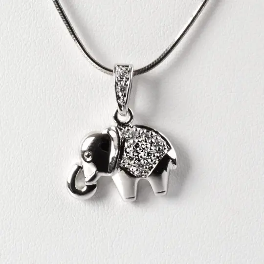 Silver Sparkle Elephant Pendant