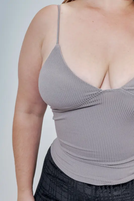 The Date Cami Tencel Rib Gray Rib