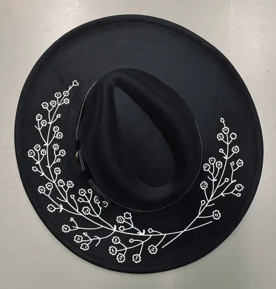 Baby's Breath Vegan Felt XL Brim Gothic Hat