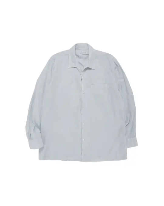MARKAWARE Italian Open Collar Shirt Organic Cotton 90/1 Lawn Ice
