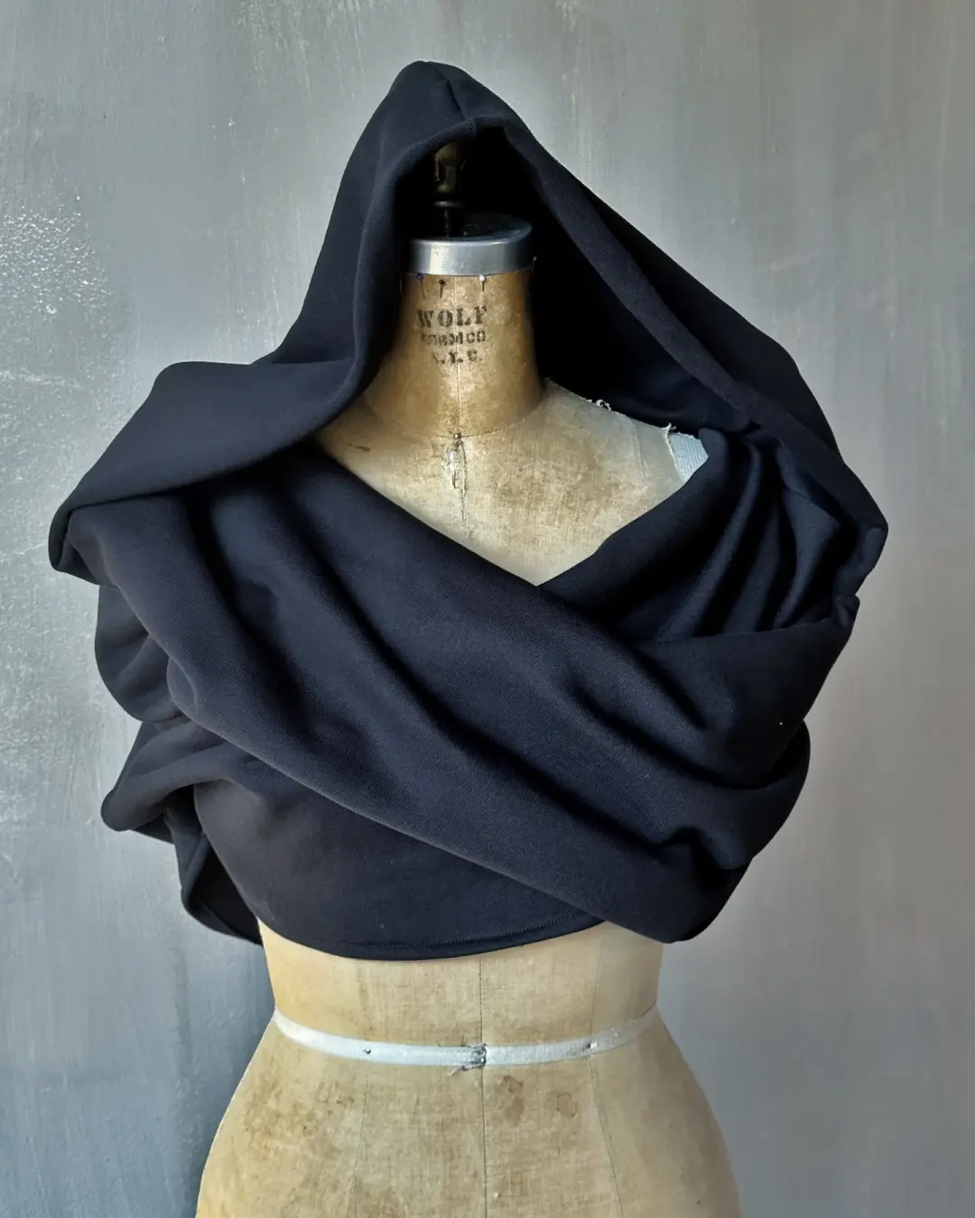 FW25: Mythic Cowl in Black Organic Fleece