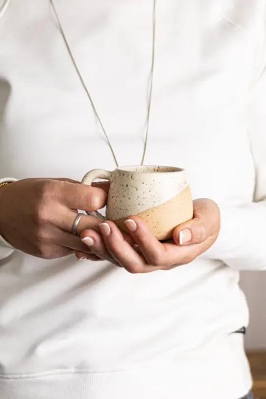 Round-Bottom Espresso Mug - handmade small coffee cups-Unique Stoneware Kitchenware- 4oz