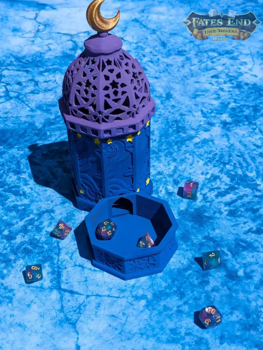 Lantern 3D Printed Dice Tower - Fate's End Furhaven Collection - Illuminate Your Destiny!