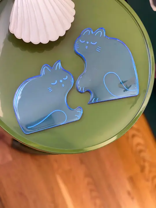 "Perfect Nap" (CATS) Set of two acrylic coasters