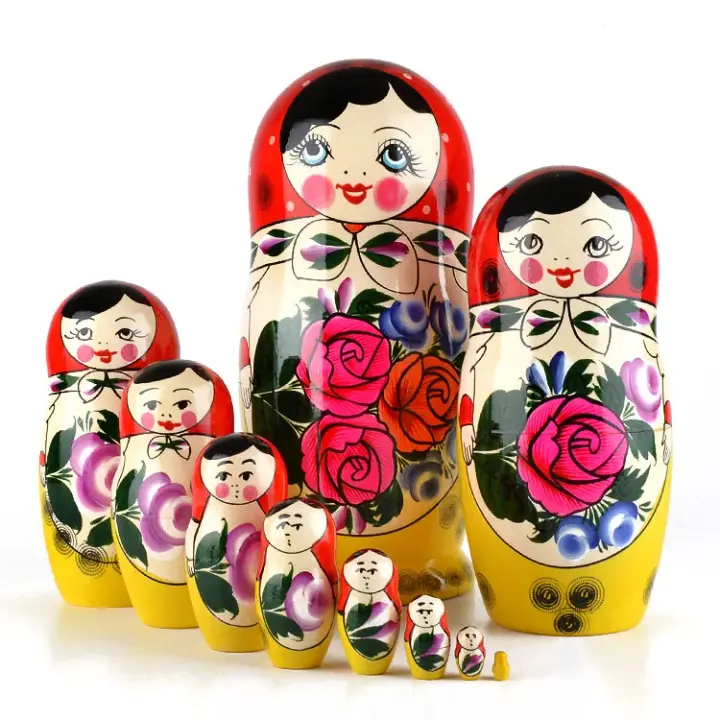 Purple Red Roses Matryoshka