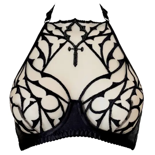DOGMA EMBROIDERY HALTER BRA