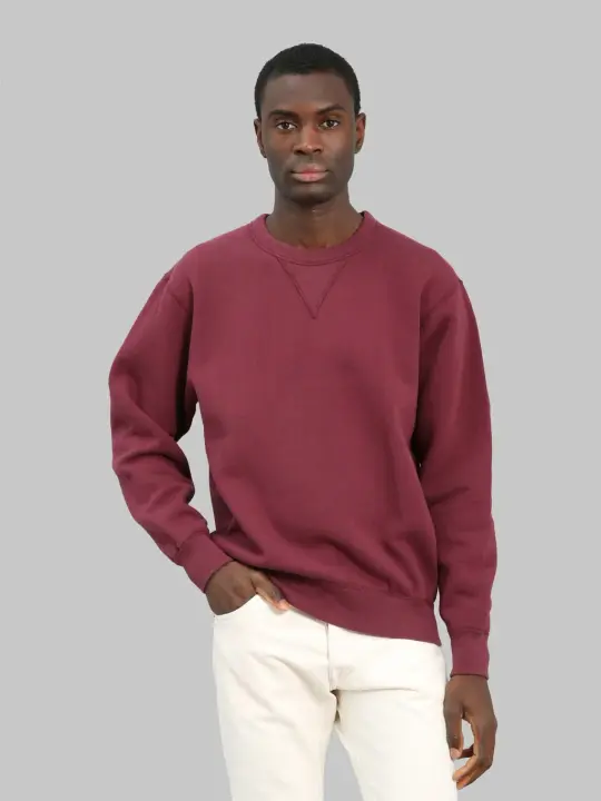 The Flat Head Loopwheel Crew Neck Sweatshirt Engine Red