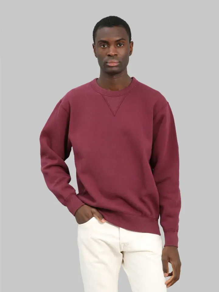 The Flat Head Loopwheel Crew Neck Sweatshirt Engine Red