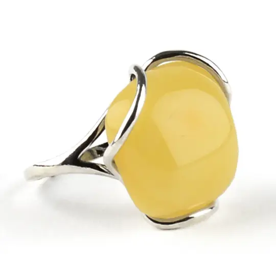 Free-Shaped Butterscotch Amber Ring
