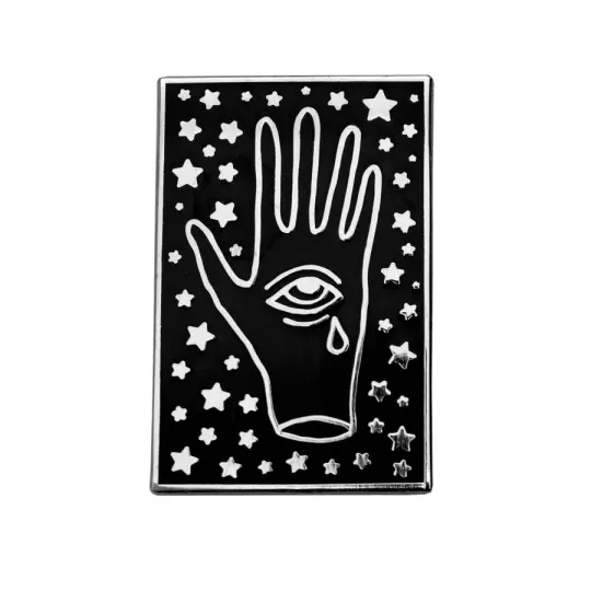 Crying Third Eye Hand Pin Silver