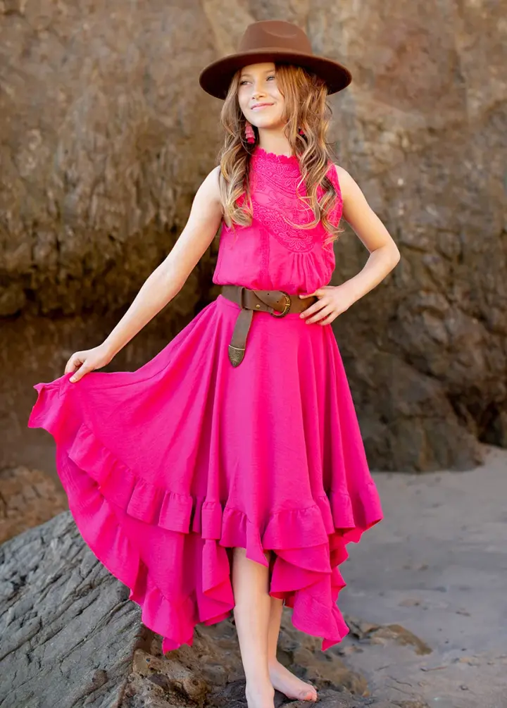 Delfinne Top in Fuchsia