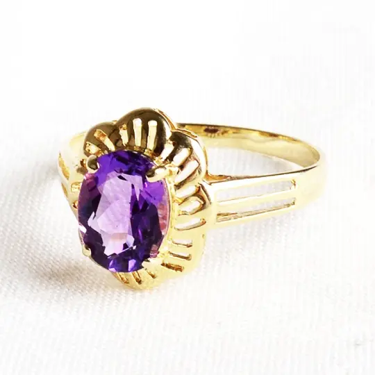 Amethyst Ring with 14K Gold