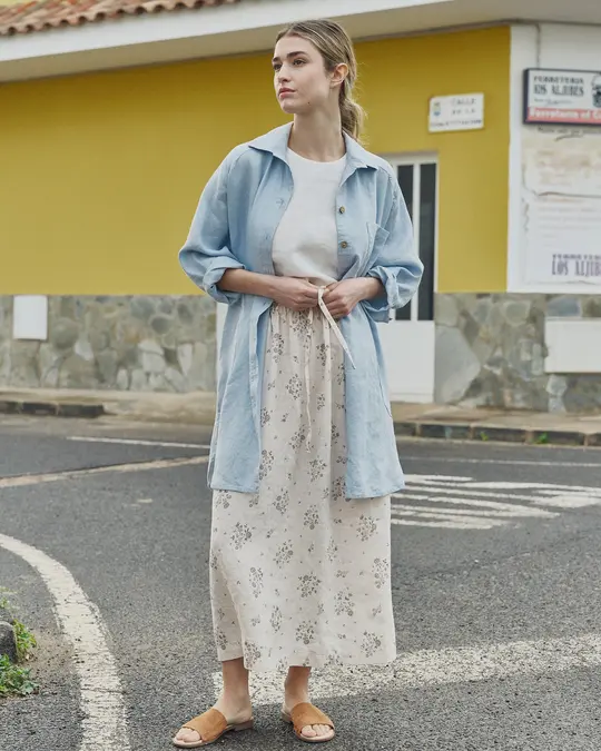 ARTIS tie-front linen skirt