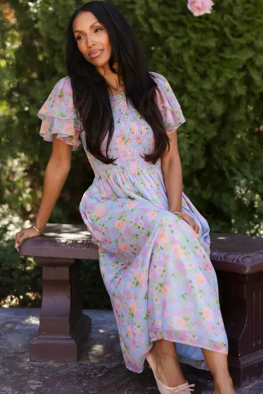 Lottie Dress in Vibrant English Garden
