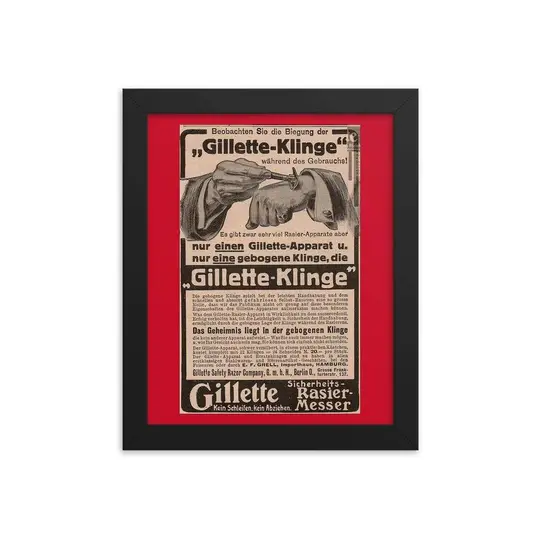 Vintage German Shaving Advert Framed Print