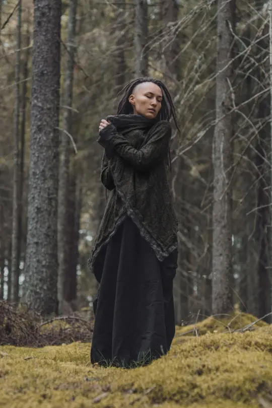 Hooded Cardigan Saranya Black