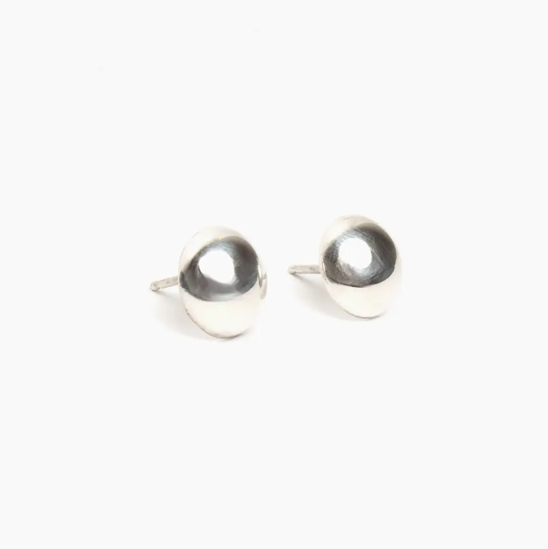Sterling Silver Dome Stud Earrings