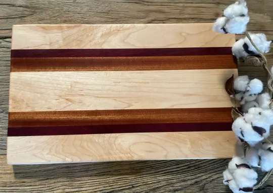 25M024 - Mixed Maple, Purpleheart & Sapele Board