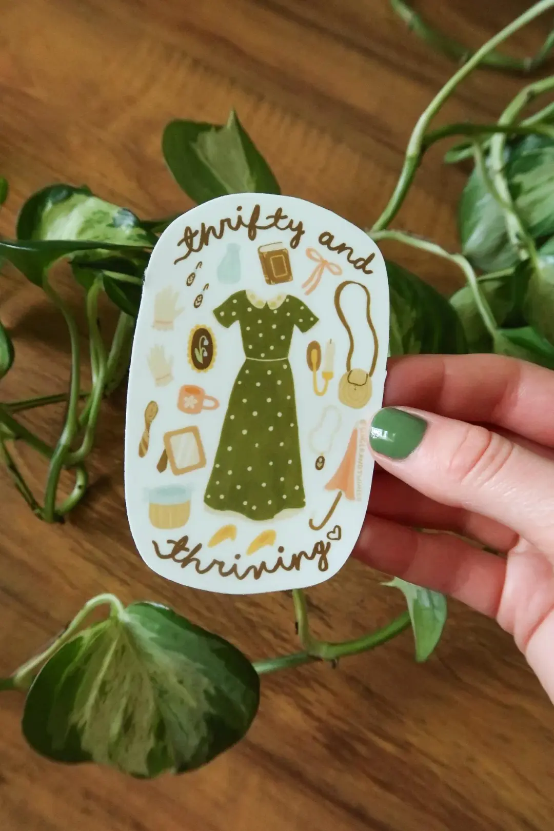 Thrifty and Thriving Sticker