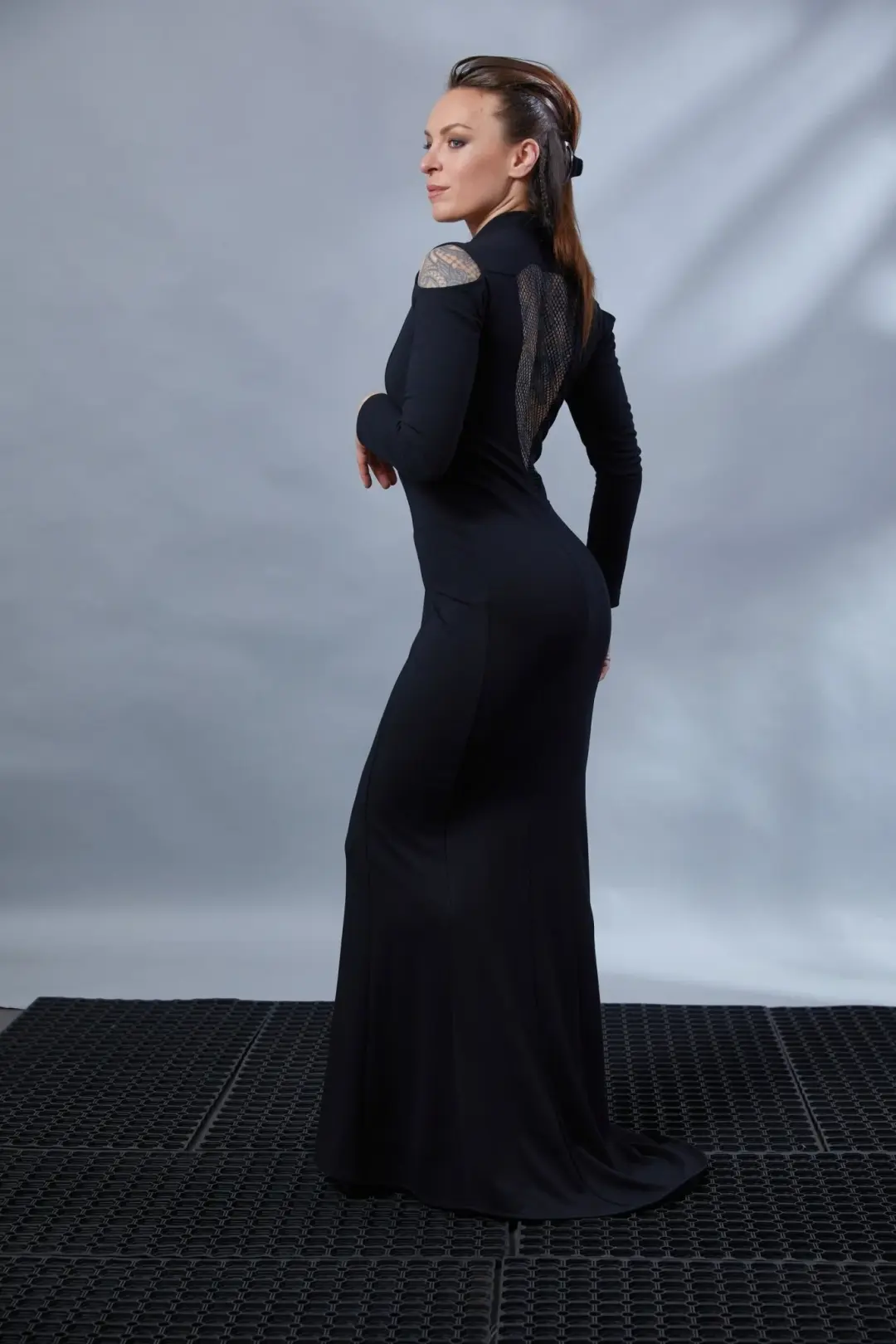 AF Black mermaid dress with mesh back