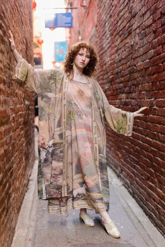 Friendship Love and Truth Vintage Wash Opera Duster (Full Length)