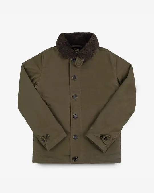 Oiled Whipcord N1 Deck Jacket - Olive