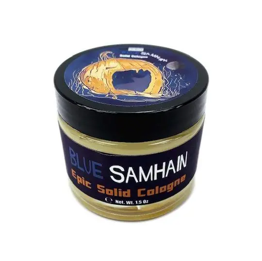 Blue Samhain Solid Cologne | Contains Prickly Pear Oil | Seasonal Autumn Gourmand