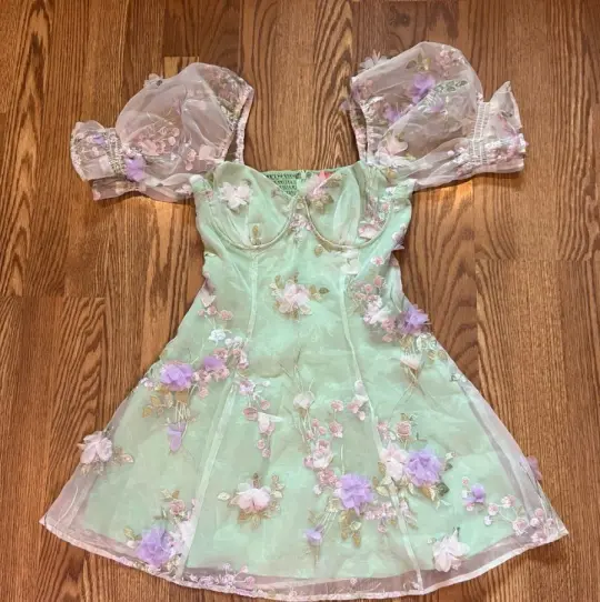Fresh Green Homecoming Dress ,A-Line Square Applique Corset Short Prom Dress RS823
